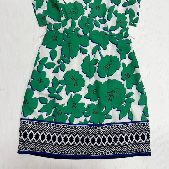 Eliza J Short Sleeve Floral Green Dress Size 4 - Picture 9 of 10